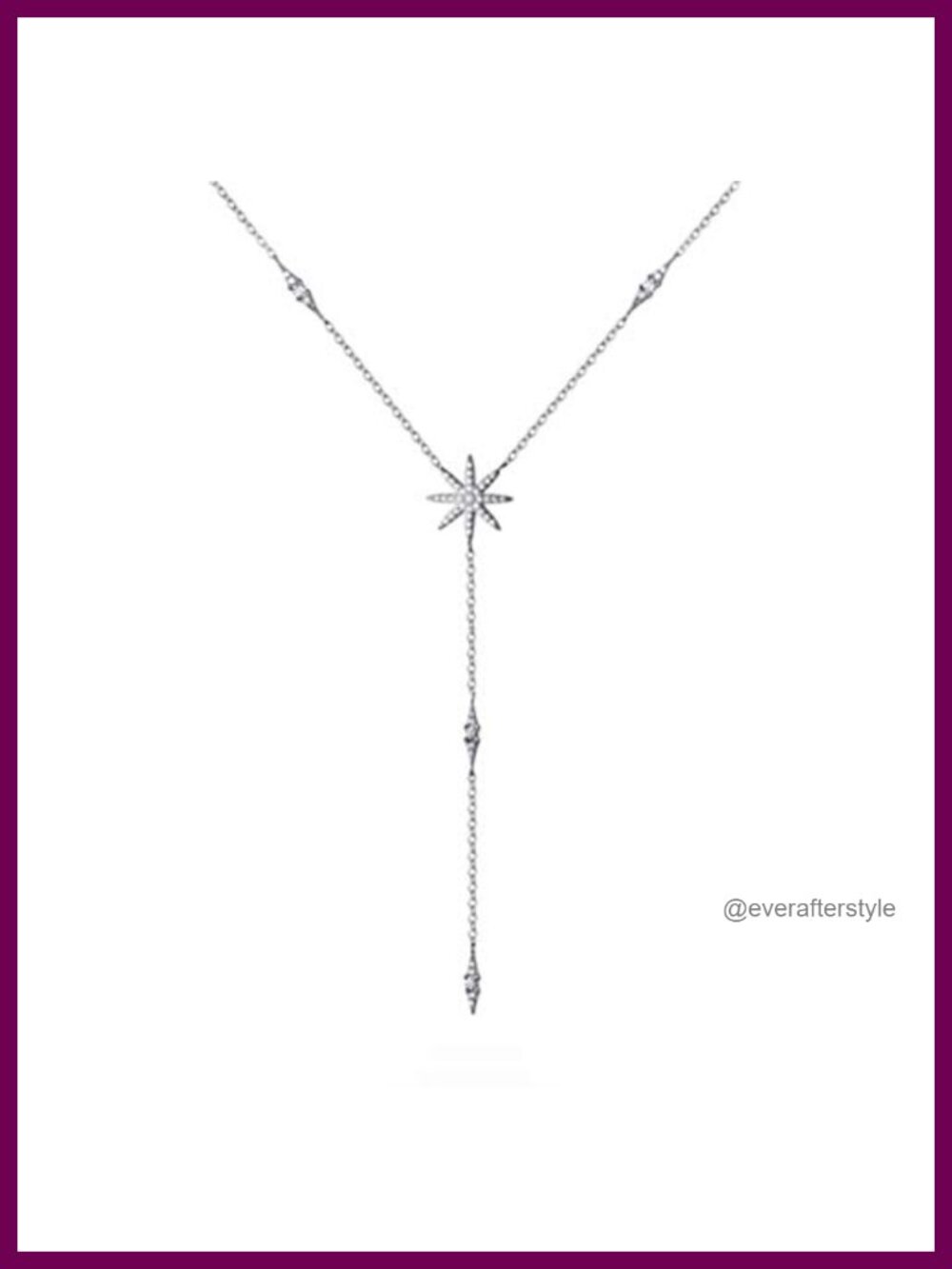 925 Sterling Silver Star Y Necklace Women Layered CZ Pendant Choker
